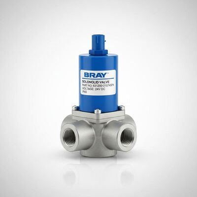 Original Bray Solenoid Valve with Temperature Range -13°F to +140°F, Coil Voltage 24-220 VAC/VDC, and Flow Coefficient Cv=1.4
