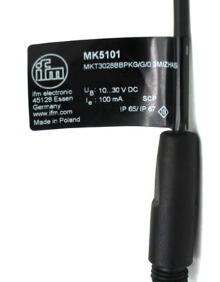 IFM Efector MK5101 Magnetic Cylinder Sensor 10-30VDC with 0.3m PUR M8 Cable and 30ms Power-On Delay