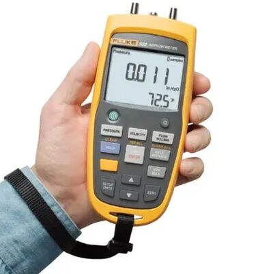 Fluke 922 Airflow Meter e Micromanometer con pressione differenziale e statica, display luminoso e 99 punti di archiviazione dei dati