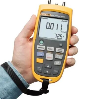 Fluke 922 Airflow Meter and Micromanometer with Differential and Static Pressure, Bright Backlit Display, and 99 Point Data Storage