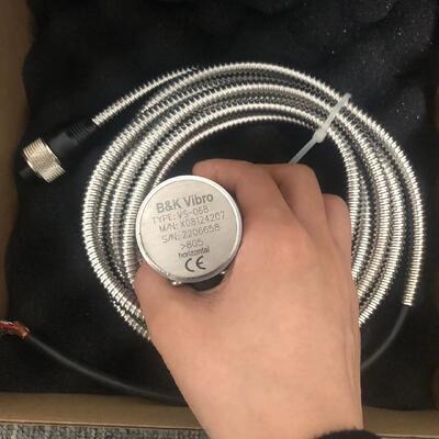 B&K Vibro VS-0168 ATEX Velocity Sensor Stainless Steel 15 kHz Natural Frequency 100mV/mm/s Sensitivity
