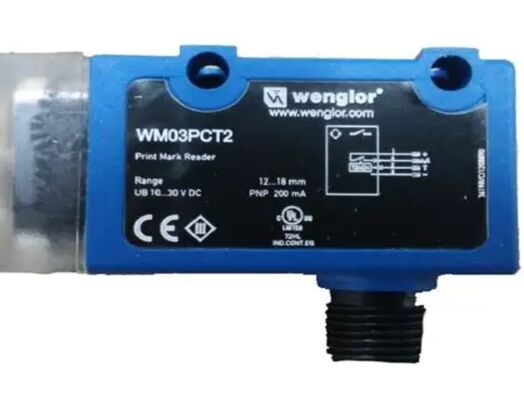 Wenglor - WM03PCT2 SENSORE DI MARCO D'IMPRESSA, gamma 12-18 mm, PNP NO NC, connettore M12, luce bianca, 1.5x2.5 SPOT, 10-30VDC