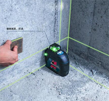 Original laser level GLL3-60XG, GLL30G - three-line automatic leveling device with green laser line projection - can be mounted on the wall