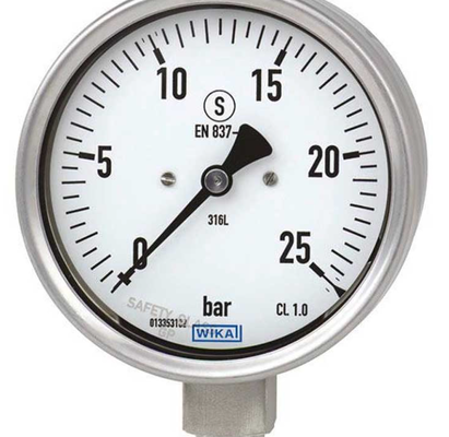 wika Bourdon Tubo Pressure Gauges Modelli 233.53, 232.53 Serie di acciaio inossidabile